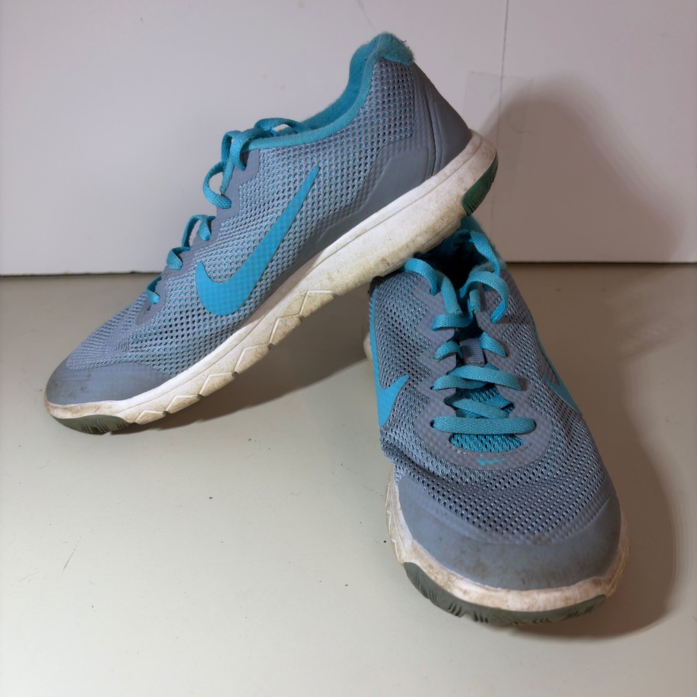 Nike Flex Experience RN 4 Womens Running Shoes Grey Blue 749178-404 Size 8.5